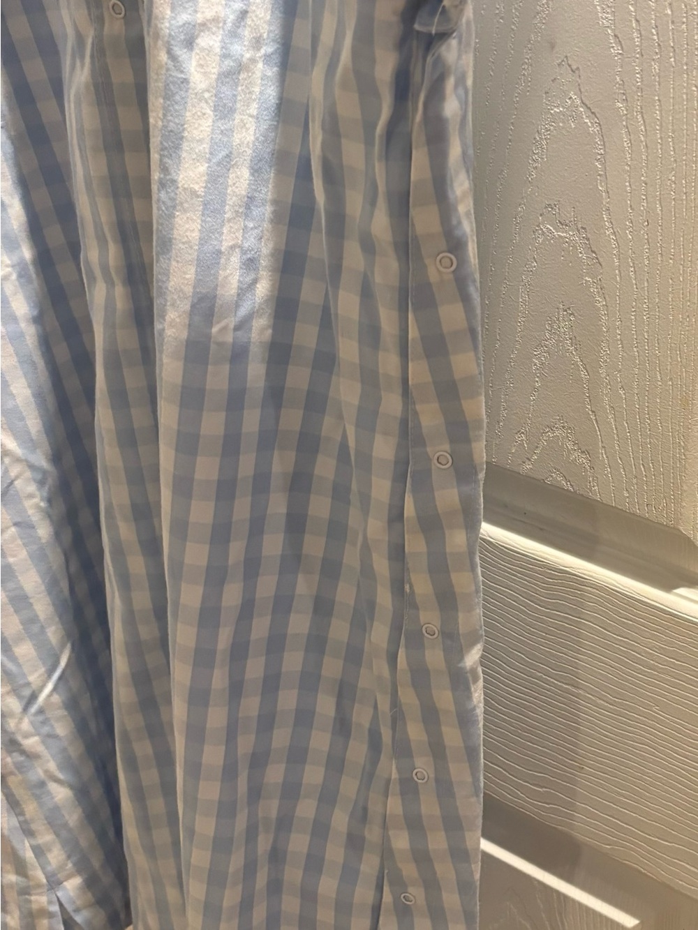 HTF!  PETITE PLUME New with tags- Light Blue Gingham Hospital Gown L/XL - Picture 6 of 12